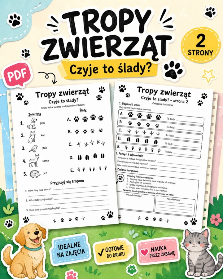 Tropy zwierząt. Czyje to ślady?