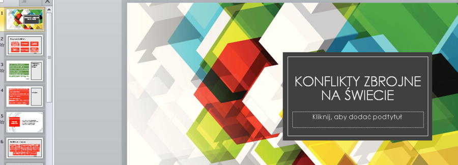 Prezentacja - konflikty zbrojne na świecie