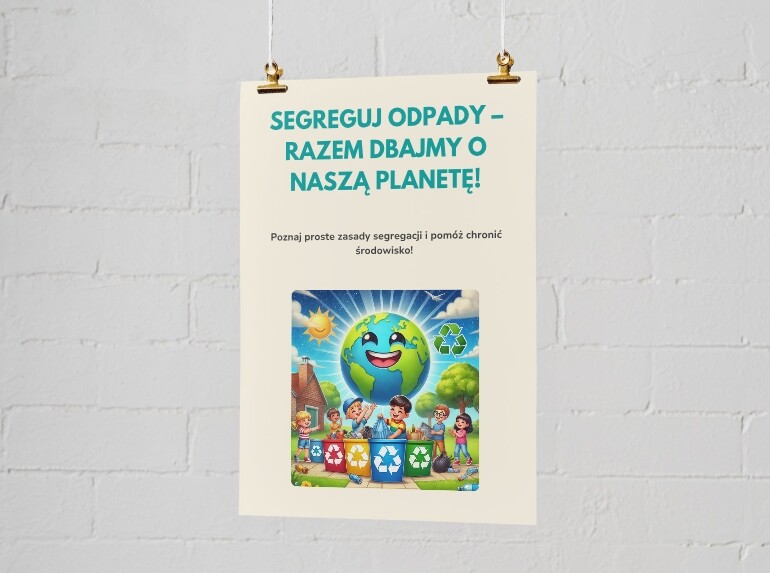 Plakat o segregacji śmieci i recyklingu