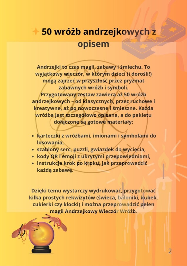 Andrzejki w klasie - scenariusz z wróżbami.