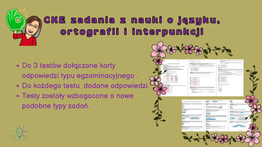 Testy egzaminacyjne CKE nauka o języku , ortografia i interpunkcja