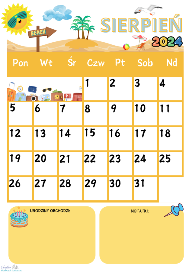 KALENDARZ ŚWIĄT TYPOWYCH I NIETYPOWYCH na rok szkolny 2024/2025