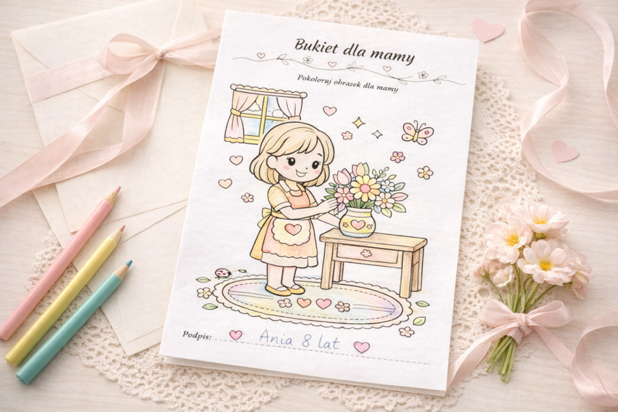 Bukiet dla mamy [Kolorowanka]