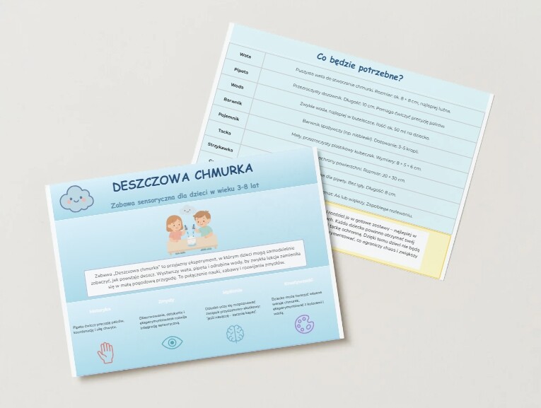 Zabawa sensoryczna „Deszczowa chmurka”
