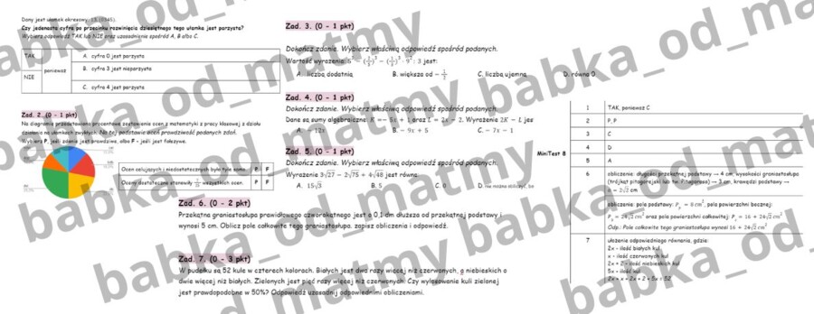 Przygotuj się do E8 z matematyki – MiniTest 8