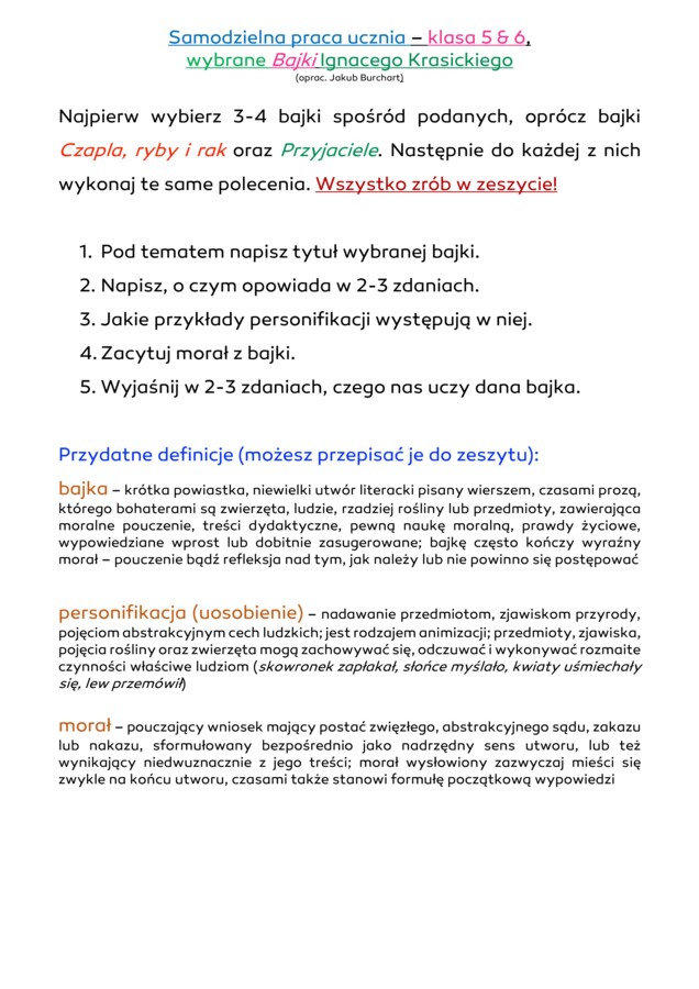 "Bajki" Ignacego Krasickiego