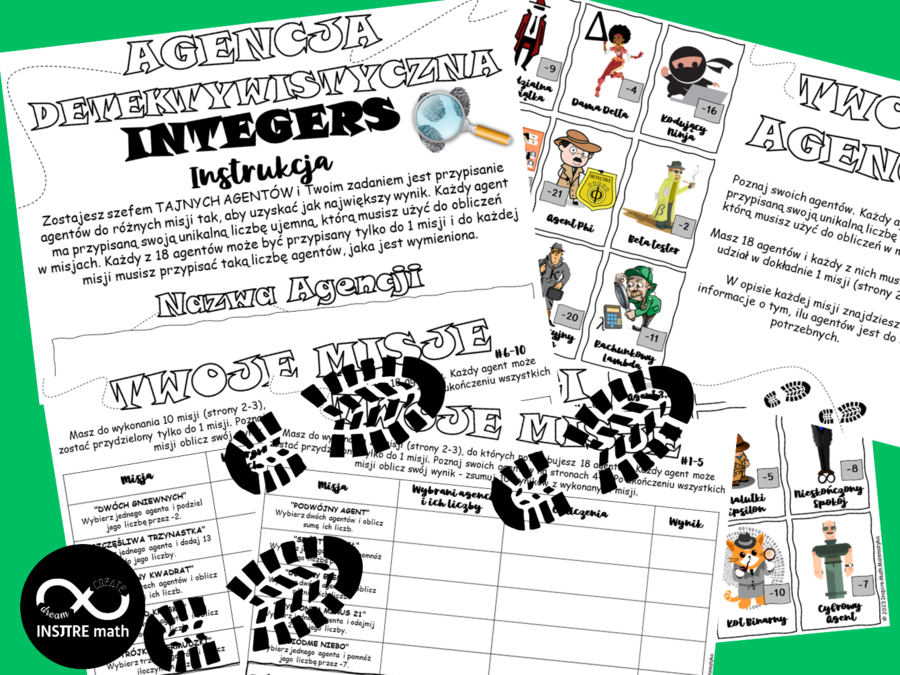 Agencja Detektywistyczna Integers. Matematyczne wyzwanie – liczby całkowite (dodawanie, odejmowanie, mnożenie i dzielenie liczb całkowitych).