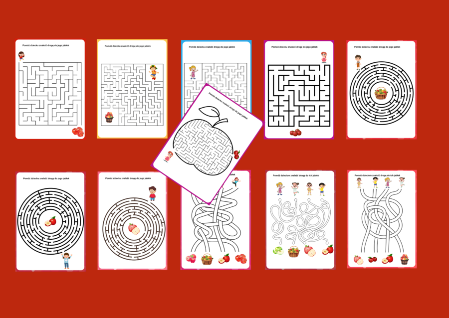 DZIEŃ JABŁKA – labirynty - labirynt – 11 wersji