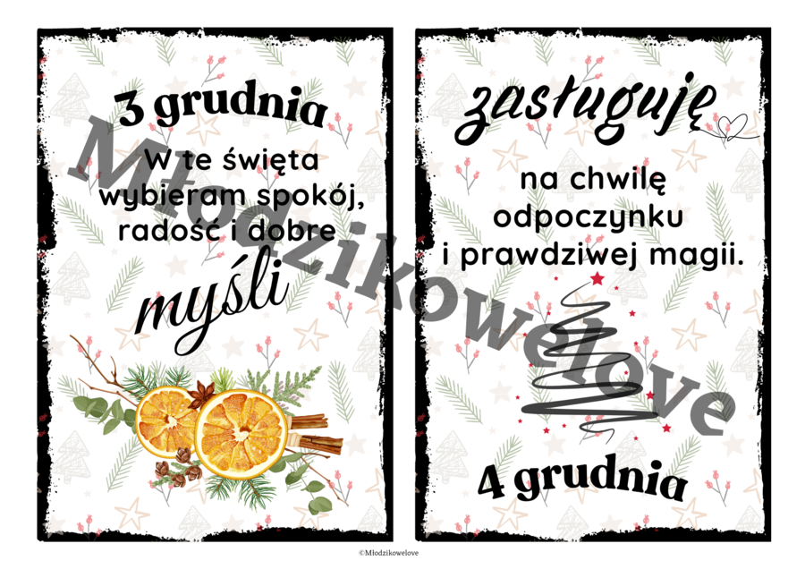 Kalendarz adwentowy-afirmacje