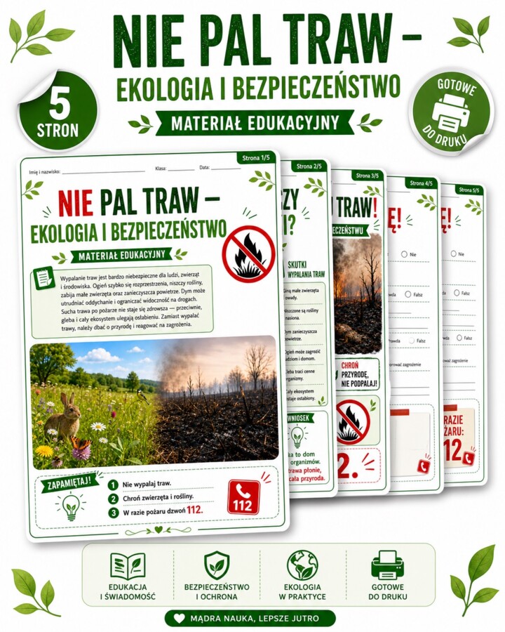 Nie pal traw - ekologia i bezpieczeństwo