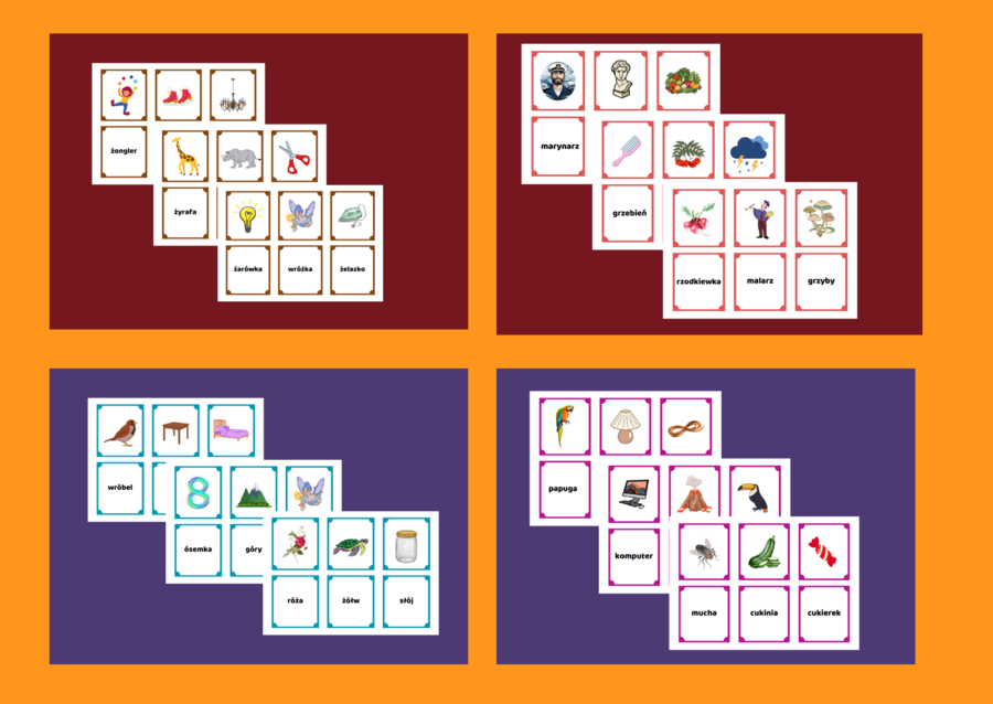 ORTOGRAFIA – wyrazy z „RZ”, "Ż", "Ó", "U" – memory - zestaw - 120 szt.