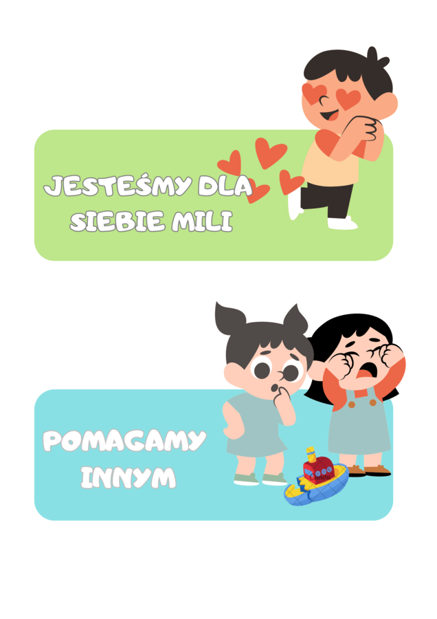 NASZE ZASADY - OBRAZKI NA TABLICĘ Z ZASADAMI GRUPY