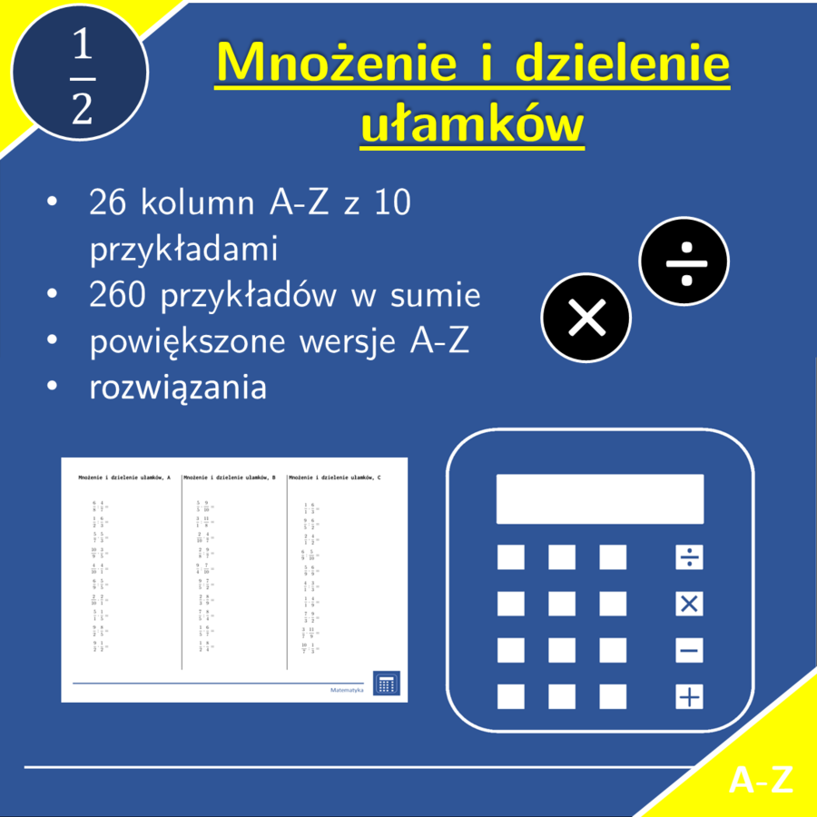 Mnożenie i dzielenie ułamków | matematyka | 26 kolumn