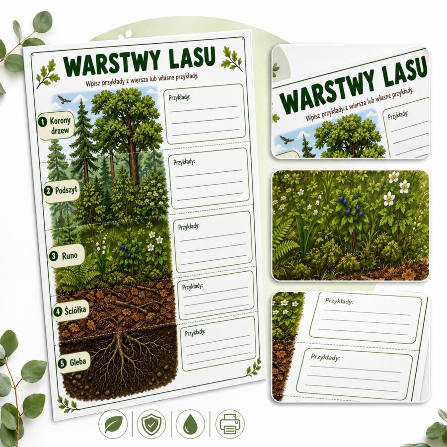 Plansza. Warstwy lasu