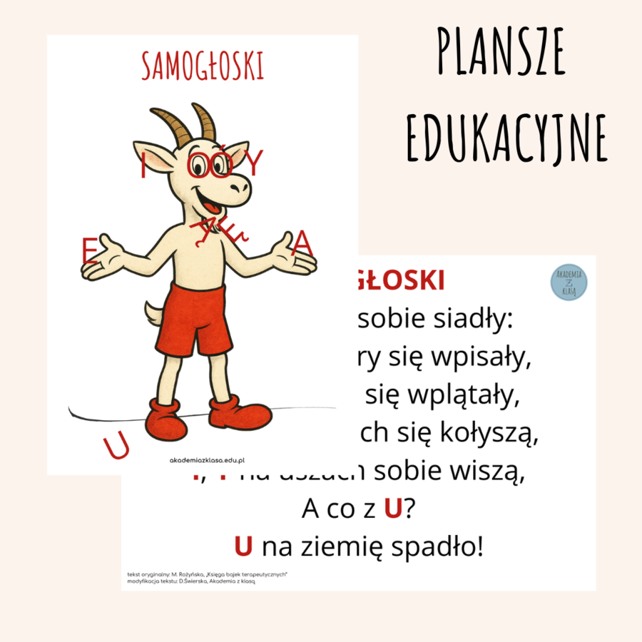 SAMOGŁOSKI - WIERSZYKI MNEMOTECHNIKI UŁATWIAJĄCE NAUKĘ SAMOGŁOSEK! Wersja uniwersalna i mikołajkowa!