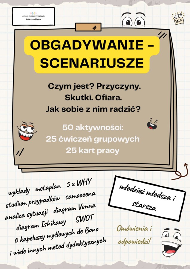 Obgadywanie – scenariusze. 50 aktywności: 25 ćwiczeń grupowych i 25 kart pracy dla młodzieży 10–18 lat