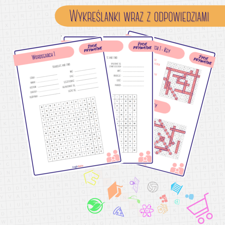 Wordsearch Book - 1400 słówek do matury i egzaminu 8-klasisty