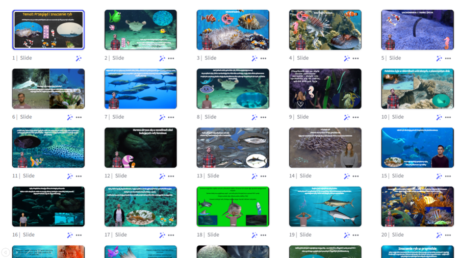 Prezentacja multimedialna w genial.ly „Przegląd ryb” – do edycji i pobrania – biologia klasa VI, dział IV – temat 2