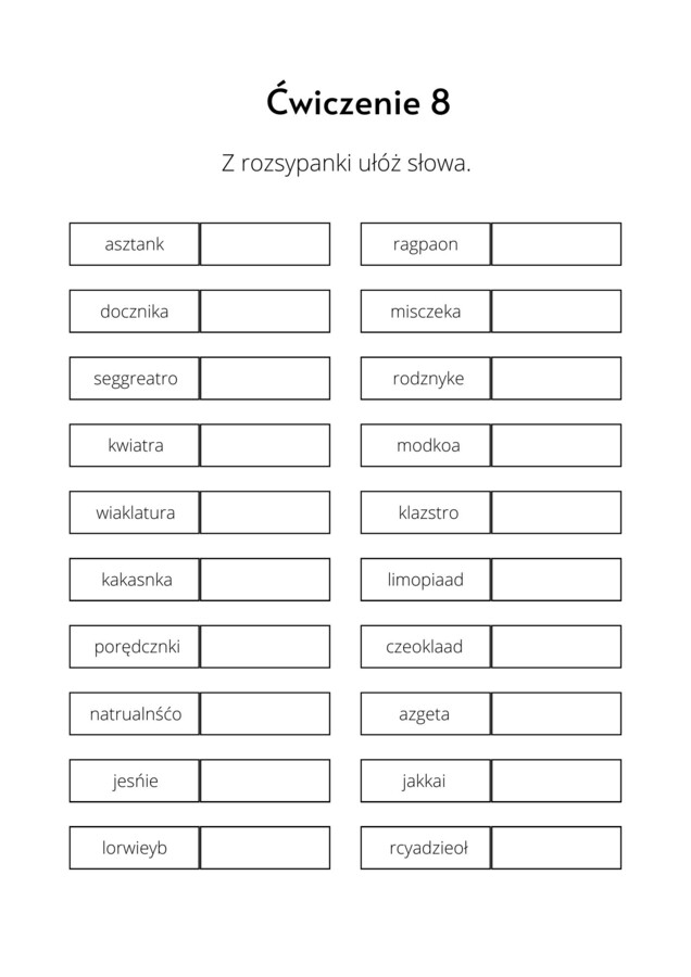 Karty pracy dla 9-11 latka. Pamięć i koncentracja uwagi. Część 2.