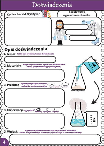 Karty pracy- Klasa 7. Chemia - Szkło laboratoryjne i doświadczenia