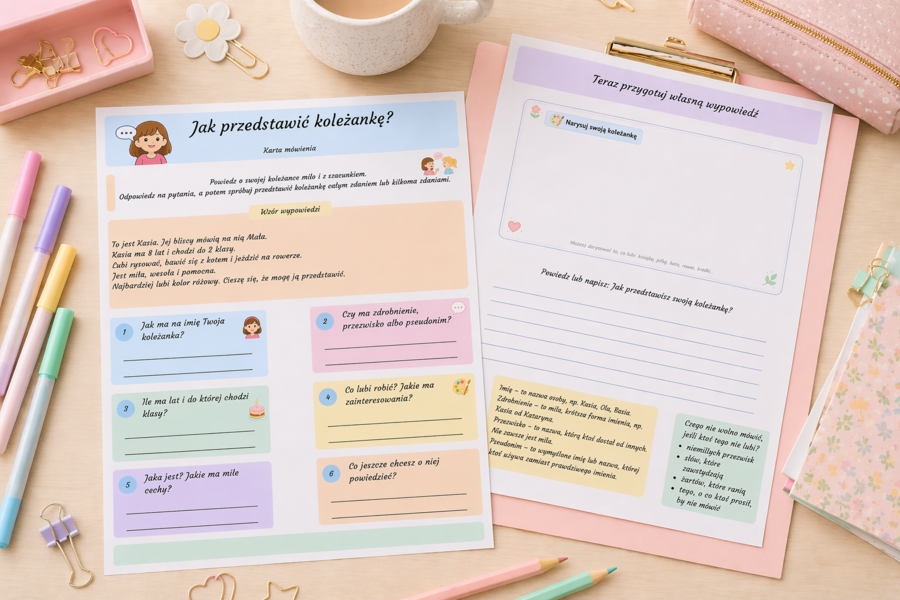 Jak przedstawić koleżankę? – karta mówienia