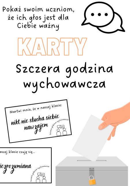 Karty - "Szczera godzina wychowawcza", dla wychowawcy klas 4-8/szkoła średnia
