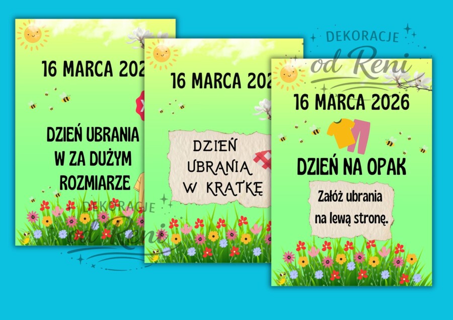 Odliczajmy do wiosny!-14 propozycji -  w 5 wariantach z różnymi datami (16.03 – 20.03)-ponad 100 stron!!!