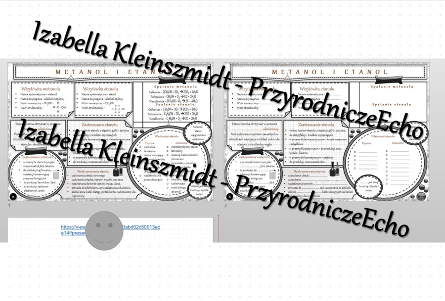 Minizestaw na temat „Metanol i etanol” – sketchnotka + karta pracy w power point + gratisowy link do prezentacji multimedialnej niekomercyjnej wykonanej w genial.ly do indywidualnego pobrania i użycia do celów niekomercyjnych. Chemia 8, „Pochodne węglowo