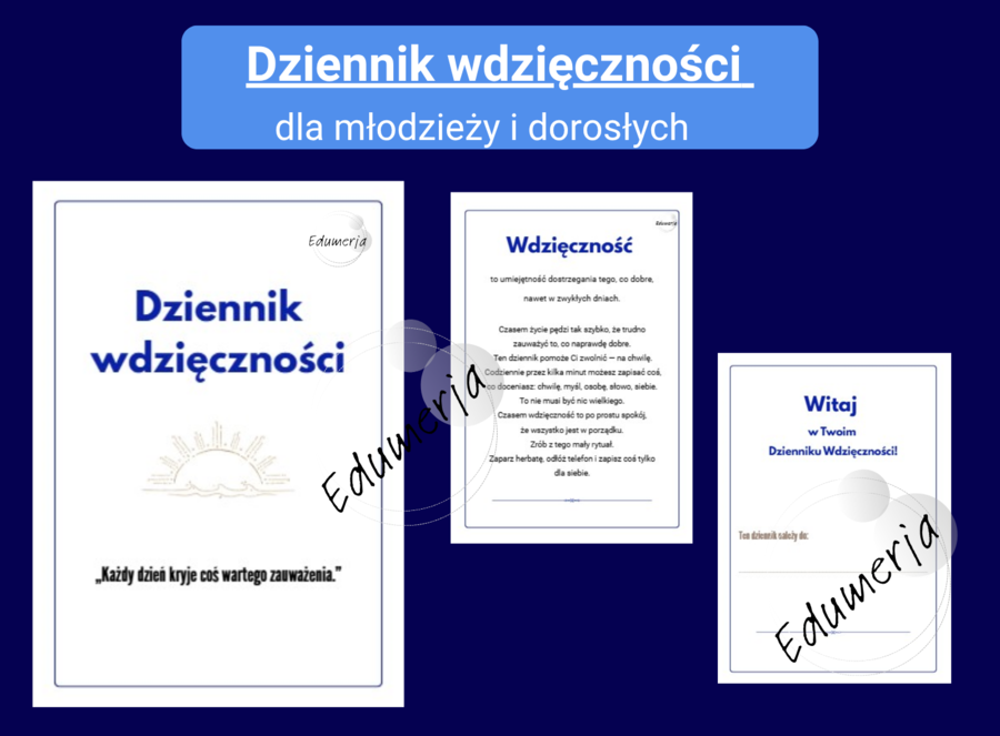 Dziennik wdzięczności – minimalistyczny (dla licealistów i dorosłych)