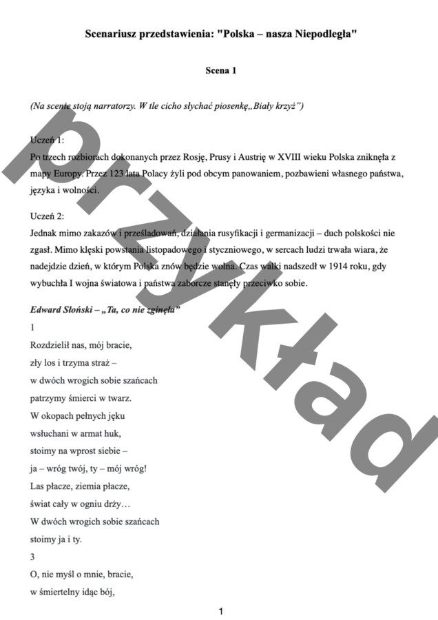 Scenariusz uroczystego apelu z okazji 11 listopada