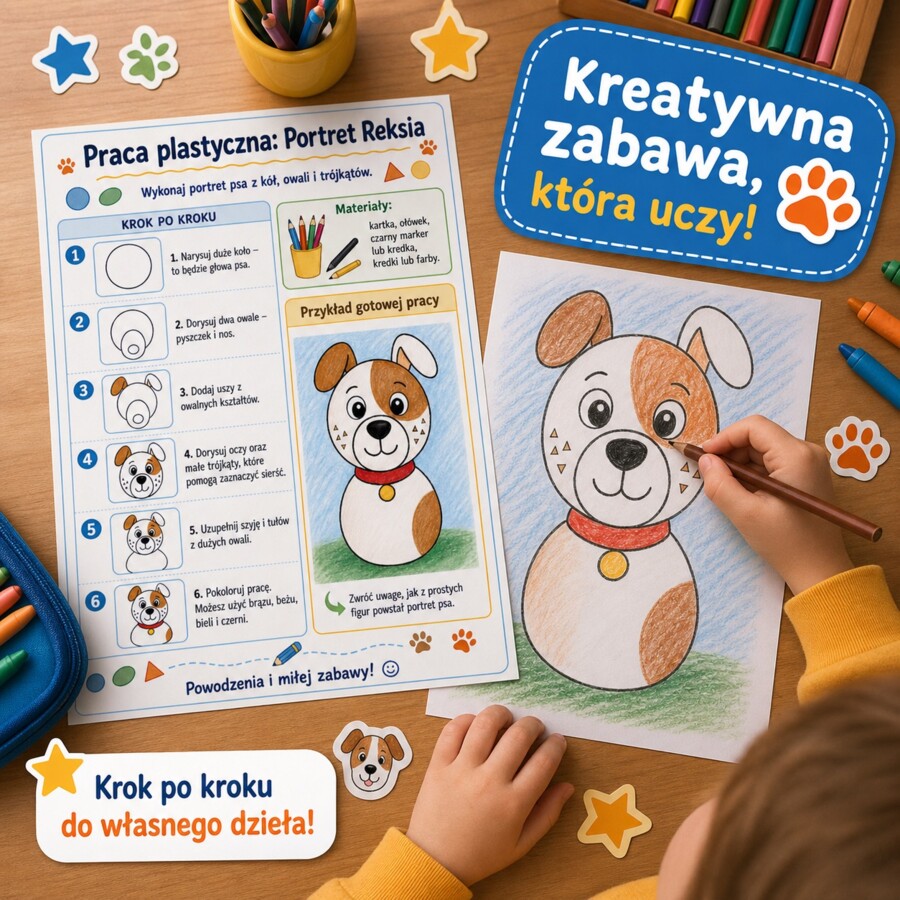 Praca plastyczna. Portret Reksia