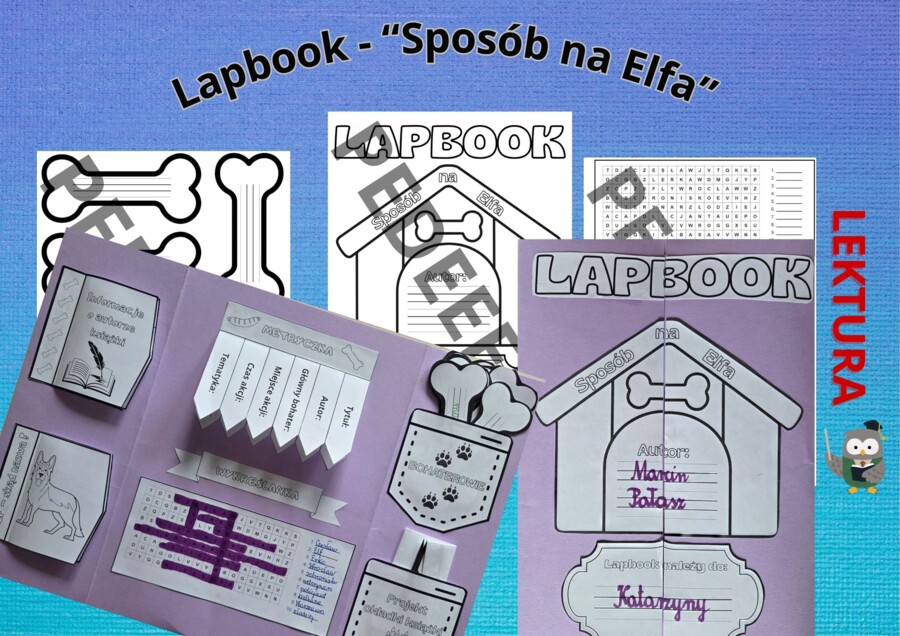 Lapbook – „Sposób na Elfa” + test ze znajomości lektury + kod QR do testu