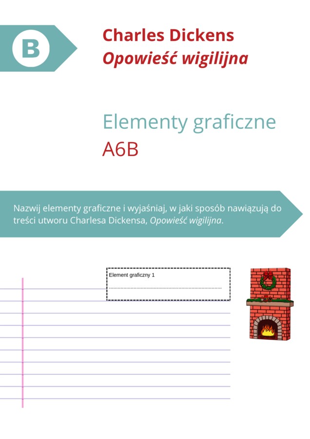 Opowieść wigilijna - elementy graficzne - karty pracy
