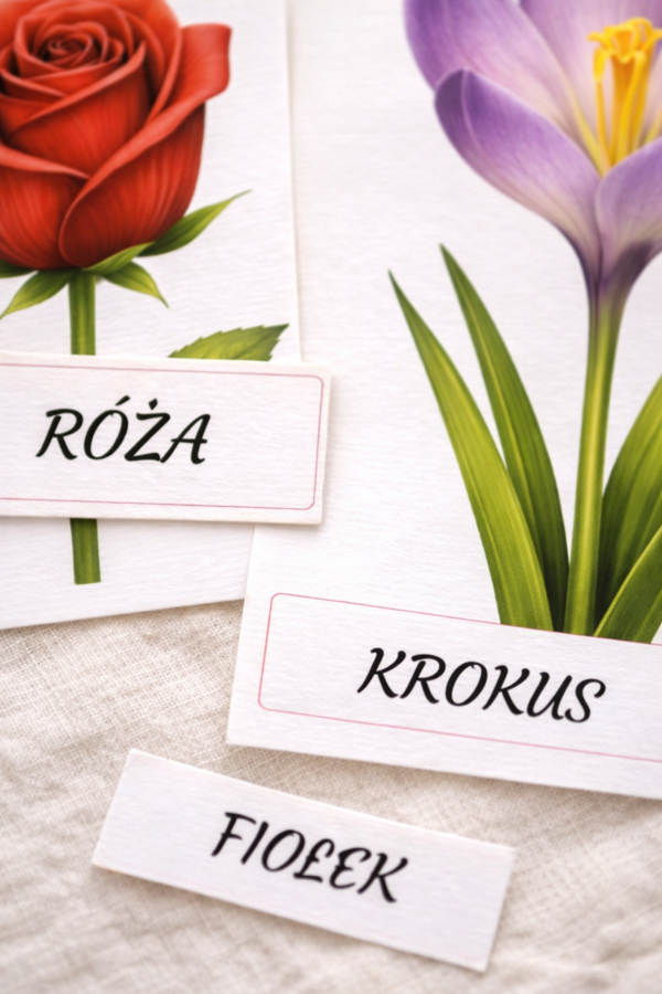 Moje pierwsze kwiaty – karty obrazkowe dla 2–4-latków