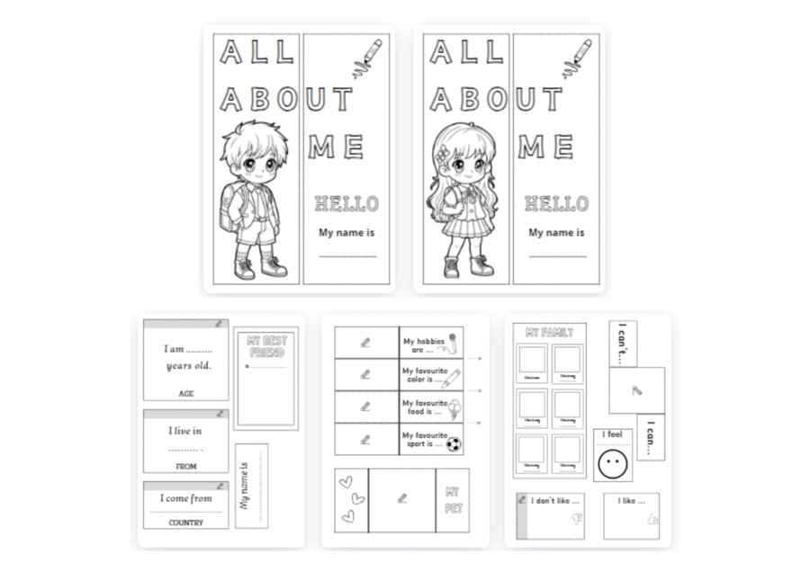 Lapbook „All about me” dla klasy 2 i 3 - po angielsku (pdf)