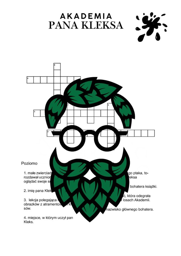 Akademia pana Kleksa- krzyżówka