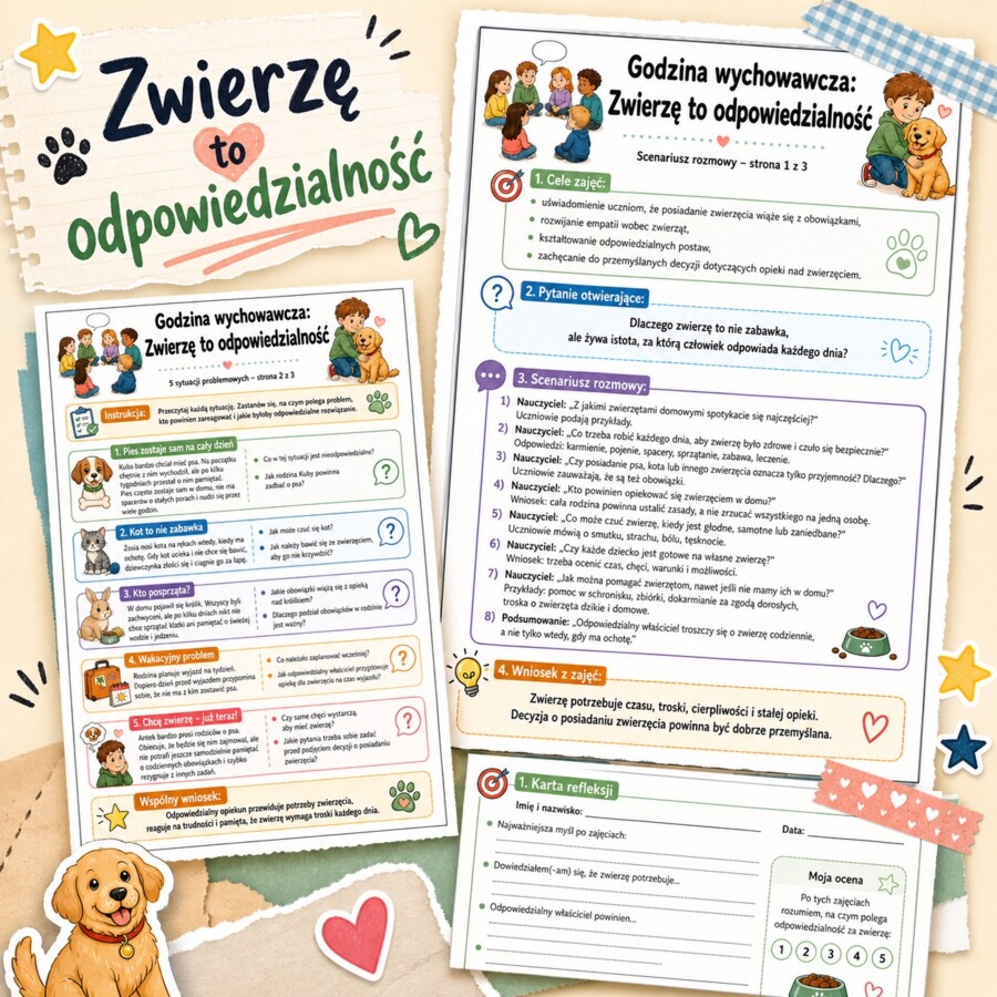Godzina wychowawcza. Zwierzę to odpowiedzialność