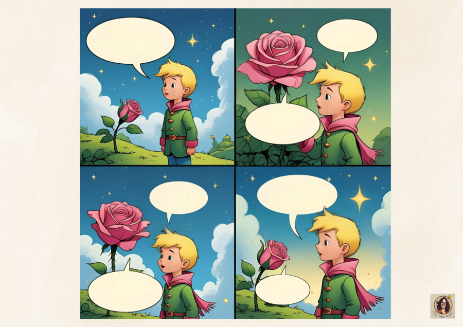 "Mały Książę szuka przyjaciela" - historyjki obrazkowe.