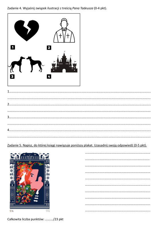 Pakiet 11 sprawdzianów do lektur z klas 7-8 + klucz odpowiedzi
