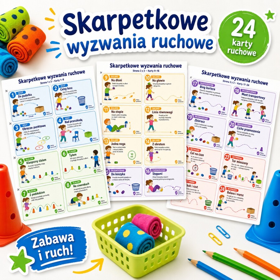 Skarpetkowe wyzwania ruchowe