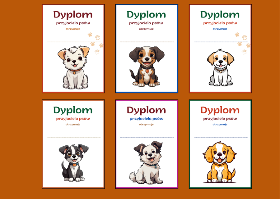 DZIEŃ KUNDELKA - dyplomy - 11 wersji - biblioteka - świetlica