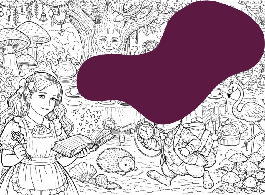 Kolorowanka - Alicja w Krainie Czarów