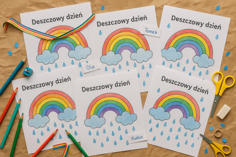 Karta pracy: Deszczowa pogoda – zadania tekstowe