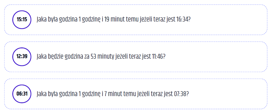 Bingo – Jaka będzie lub była godzina? (Zegar, obliczenia zegarowe)