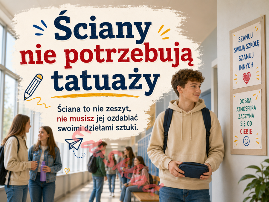 🛎️ Zasady bezpiecznej przerwy – nowoczesna gazetka korytarzowa z humorem
