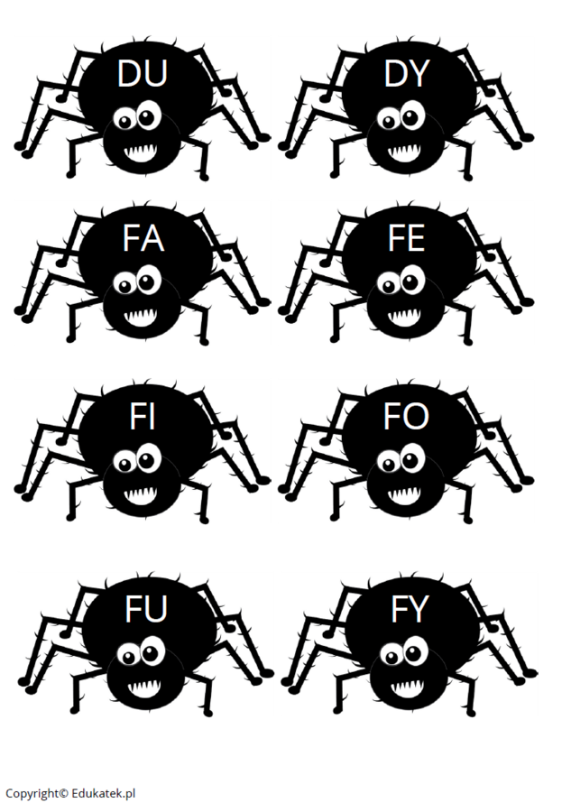 Sylabowe pająki – nauka czytania