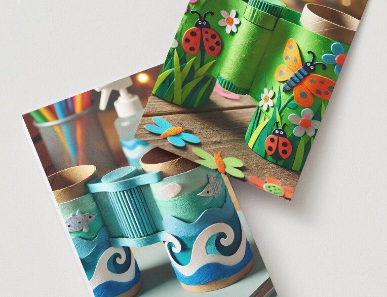 "Eko-lornetki" z rolek po papierze