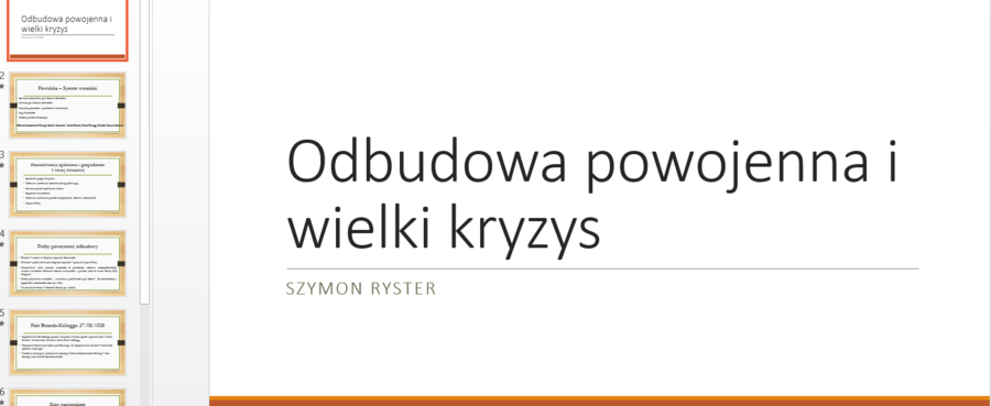 Prezentacja - odbudowa powojenna i wielki kryzys