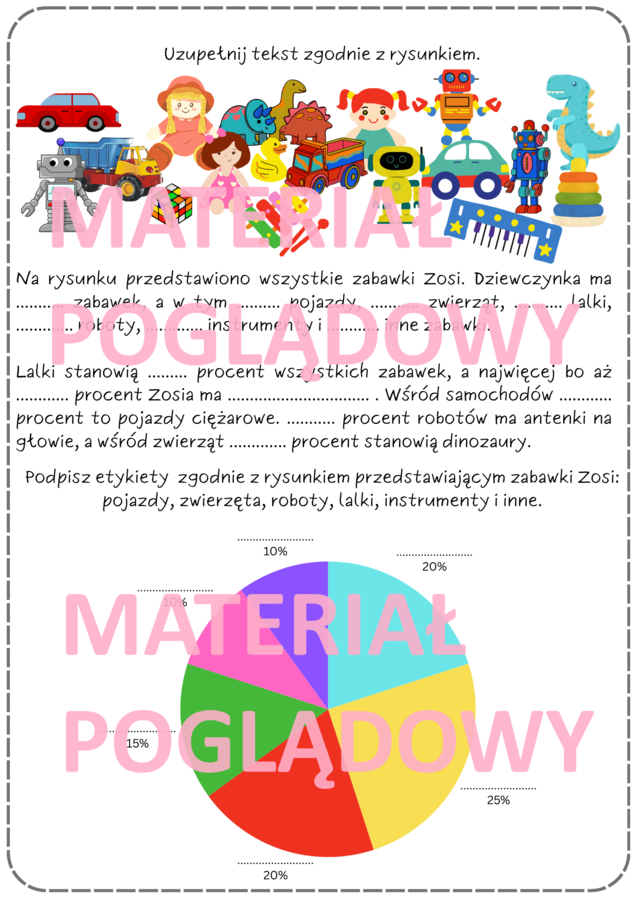 Karta pracy procenty klasa 4, 5, 6