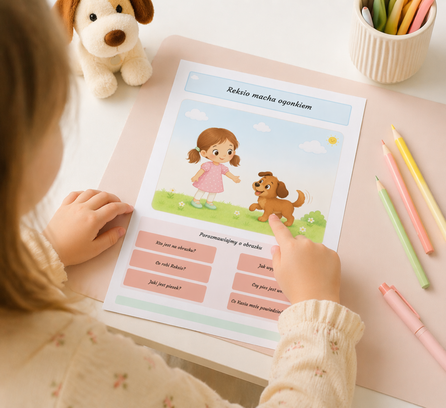 Reksio macha ogonkiem – karta obrazkowa do rozmowy kierowanej